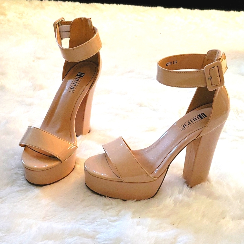 5 inch Nude Platform Heels